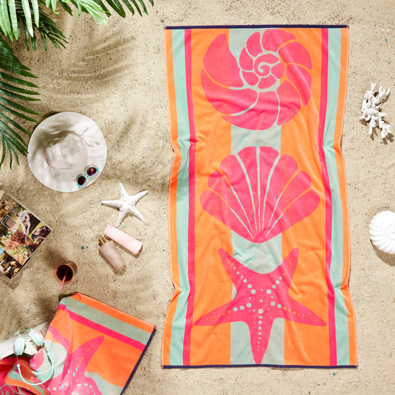 Sea Turtle Design Beach Towel - 100% Turkish Cotton & Sand-Free