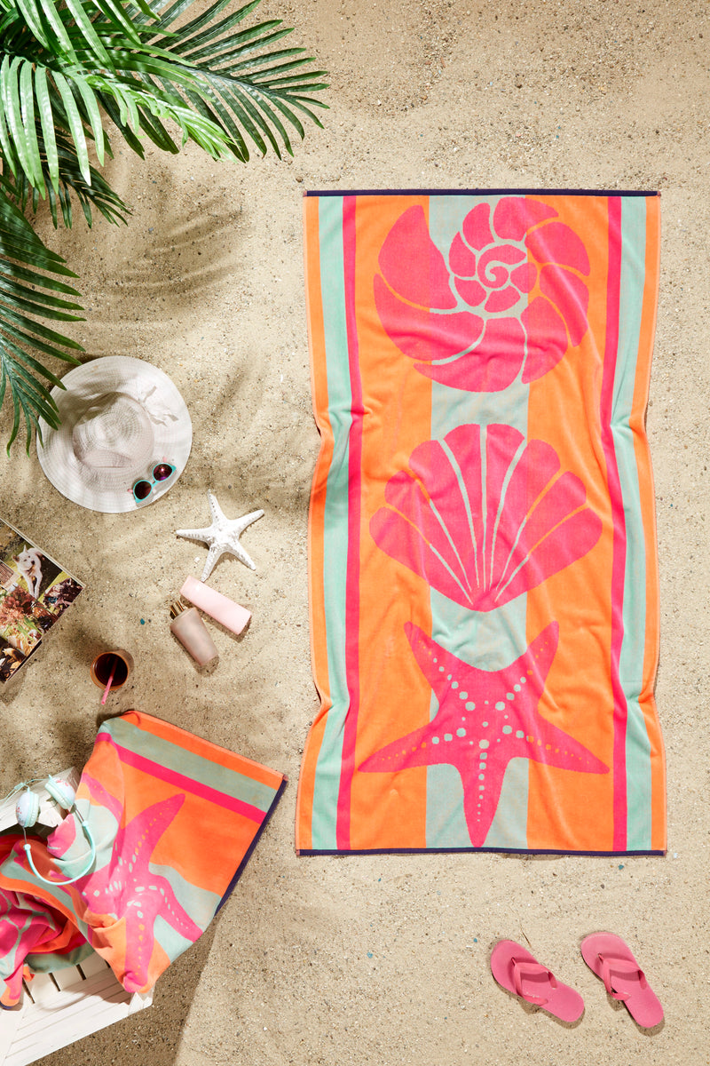 Sea Turtle Design Beach Towel - 100% Turkish Cotton & Sand-Free
