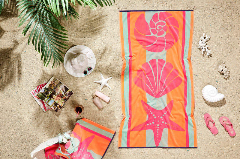 Sea Turtle Design Beach Towel - 100% Turkish Cotton & Sand-Free