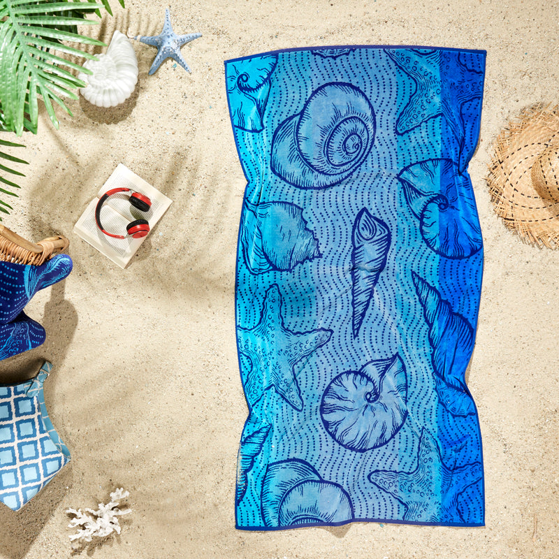 Sea Turtle Design Beach Towel - 100% Turkish Cotton & Sand-Free