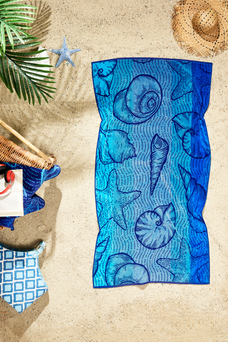 Sea Turtle Design Beach Towel - 100% Turkish Cotton & Sand-Free