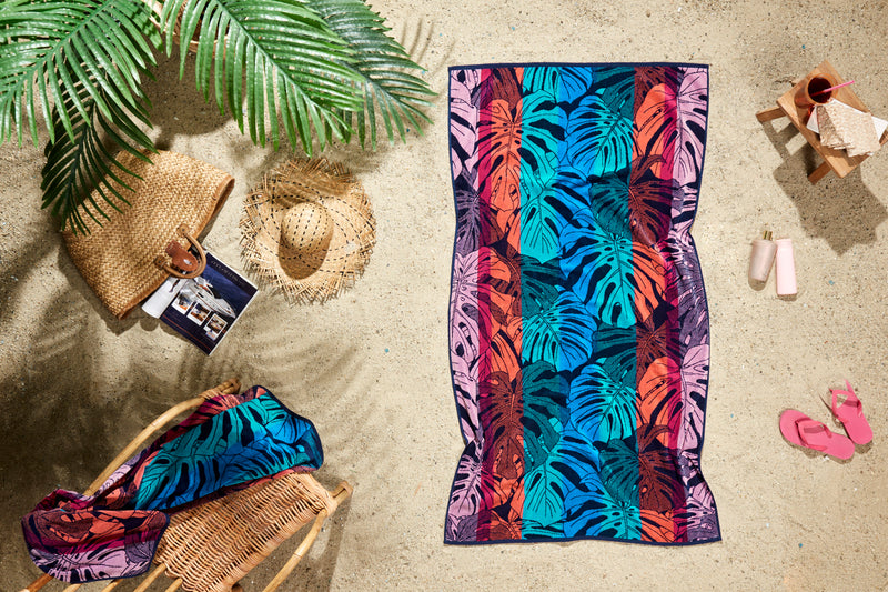 Sea Turtle Design Beach Towel - 100% Turkish Cotton & Sand-Free
