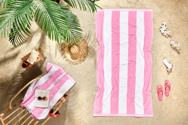 Cabana Stripe Beach Towel - 40x72” Oversized Turkish Cotton