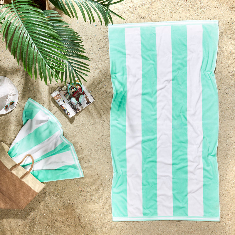 Cabana Stripe Beach Towel - 40x72” Oversized Turkish Cotton
