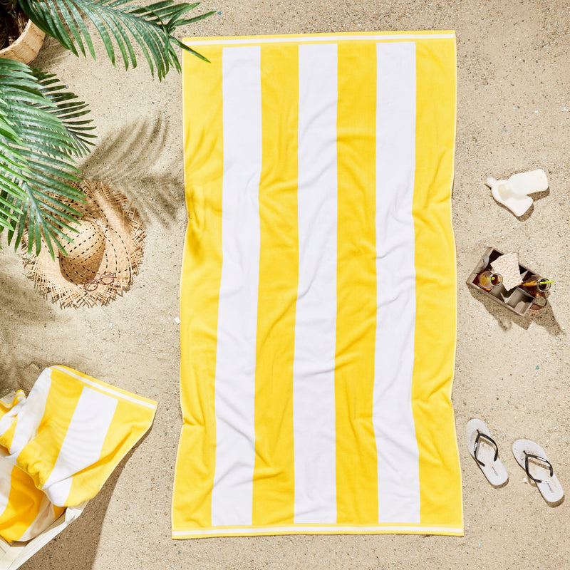 Cabana Stripe Beach Towel - 40x72” Oversized Turkish Cotton