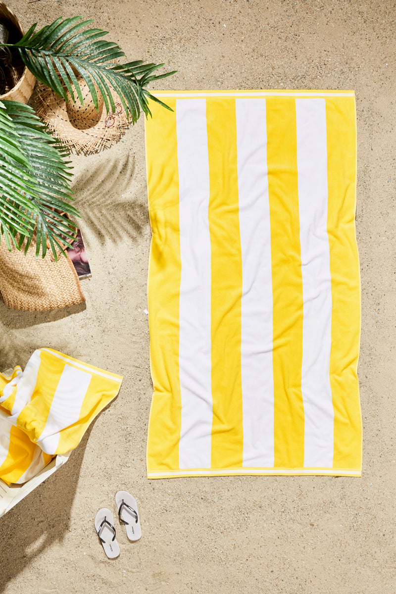 Cabana Stripe Beach Towel - 40x72” Oversized Turkish Cotton