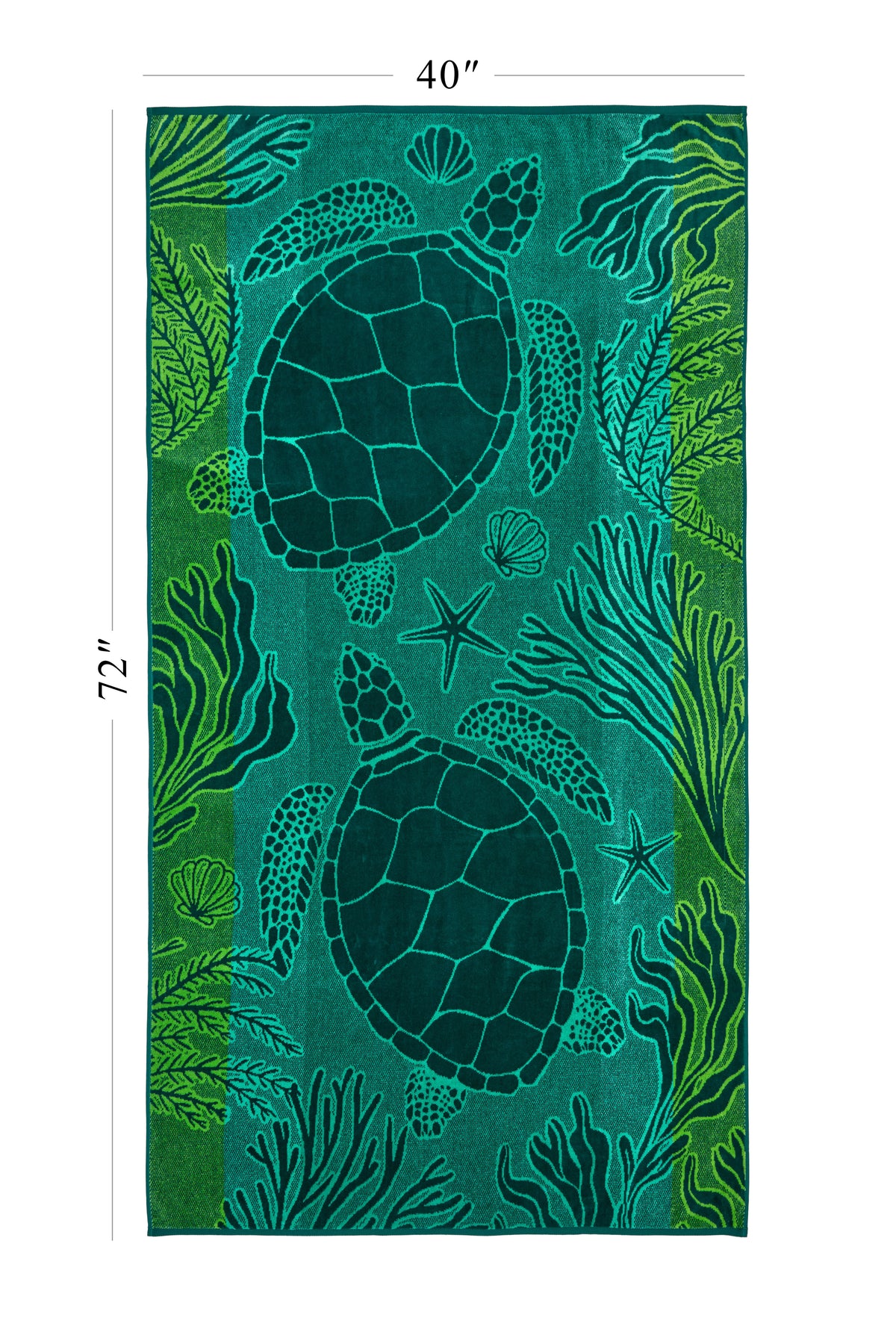 Sea Life Design Beach Towel - 500GSM 100% Turkish Cotton & Sand-Free