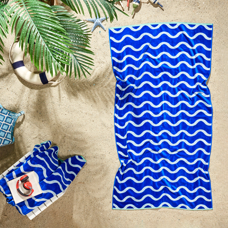 Sea Life Design Beach Towel - 500GSM 100% Turkish Cotton & Sand-Free