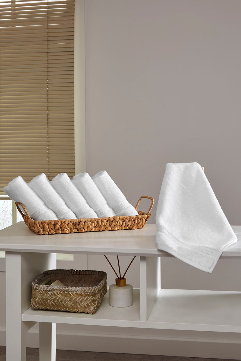 Sarry 6-Piece Washcloth Set - 600 GSM Premium Turkish Cotton