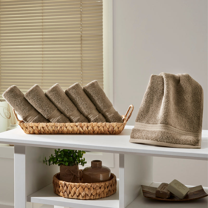 Sarry 6-Piece Washcloth Set - 600 GSM Premium Turkish Cotton