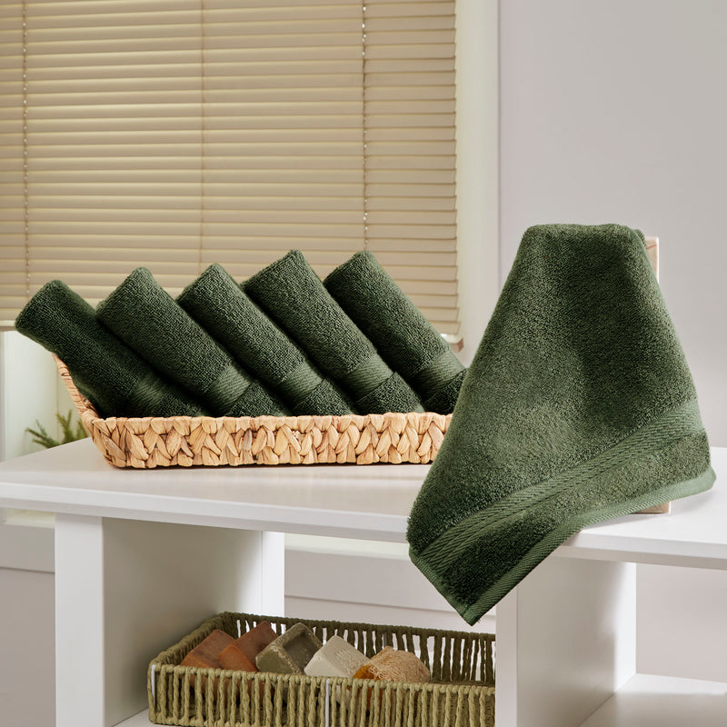 Sarry 6-Piece Washcloth Set - 600 GSM Premium Turkish Cotton