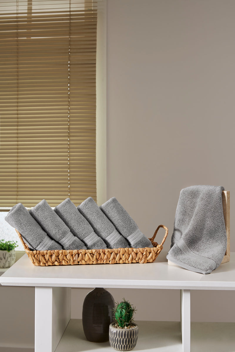 Sarry 6-Piece Washcloth Set - 600 GSM Premium Turkish Cotton