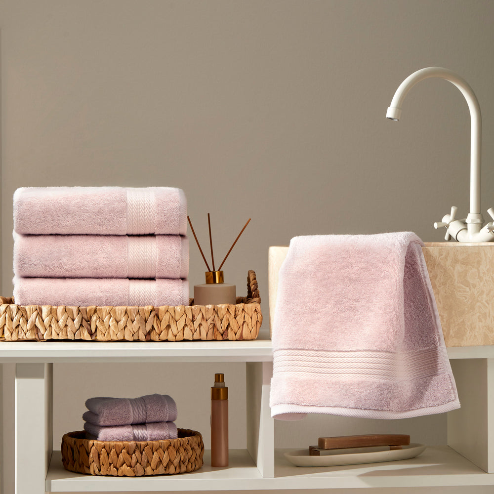 Sarry 4-Piece Hand Towel Set - 16x30 575 GSM Turkish Cotton, Mauve