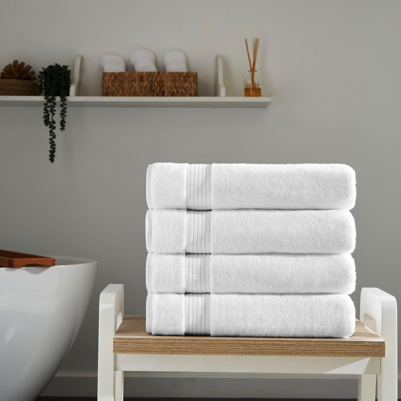 Sarry 4-Piece Bath Towel Set - 30x60” 550 GSM Luxury Turkish Cotton