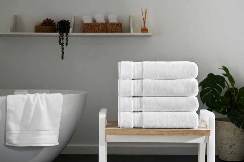 Sarry 4-Piece Bath Towel Set - 30x60” 550 GSM Luxury Turkish Cotton
