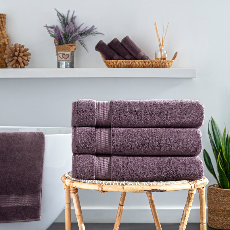 Sarry 4-Piece Bath Towel Set - 30x60” 550 GSM Luxury Turkish Cotton