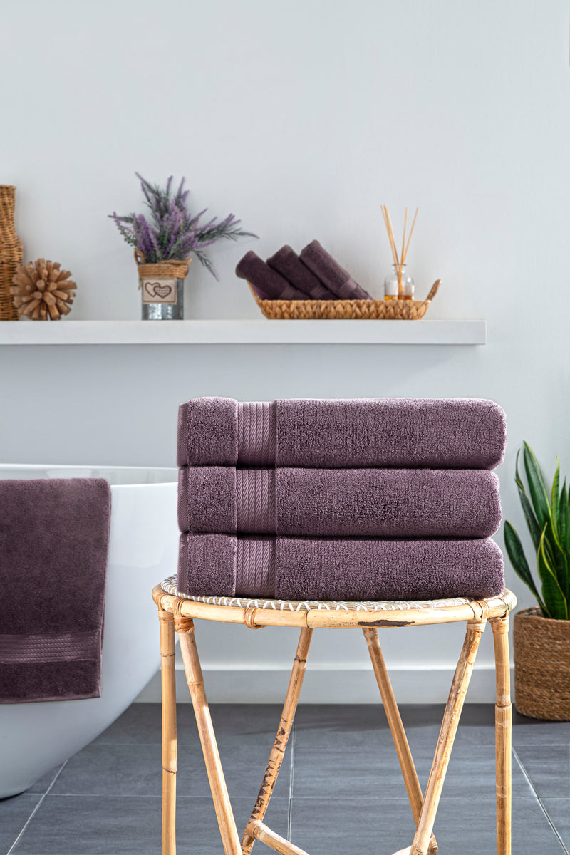 Sarry 4-Piece Bath Towel Set - 30x60” 550 GSM Luxury Turkish Cotton