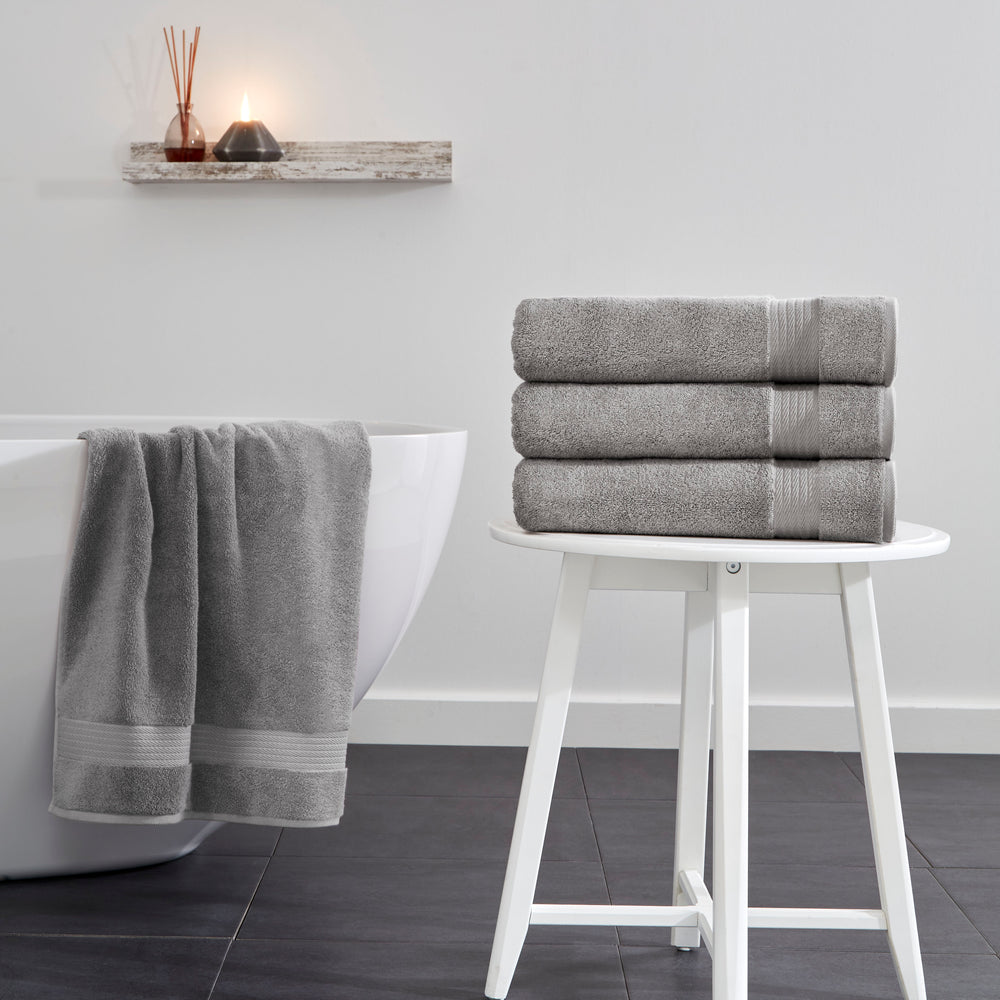 Sarry 4-Piece Bath Towel Set - 30x60” 550 GSM Luxury Turkish Cotton, Grey