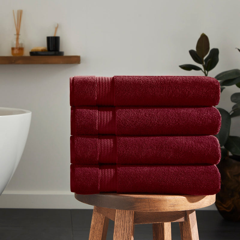 Sarry 4-Piece Bath Towel Set - 30x60” 550 GSM Luxury Turkish Cotton