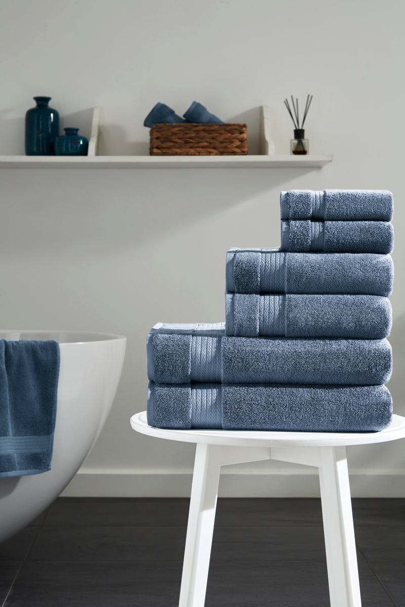 Sarry 6-Piece Luxury Bath Towel Set - 100% Turkish Cotton