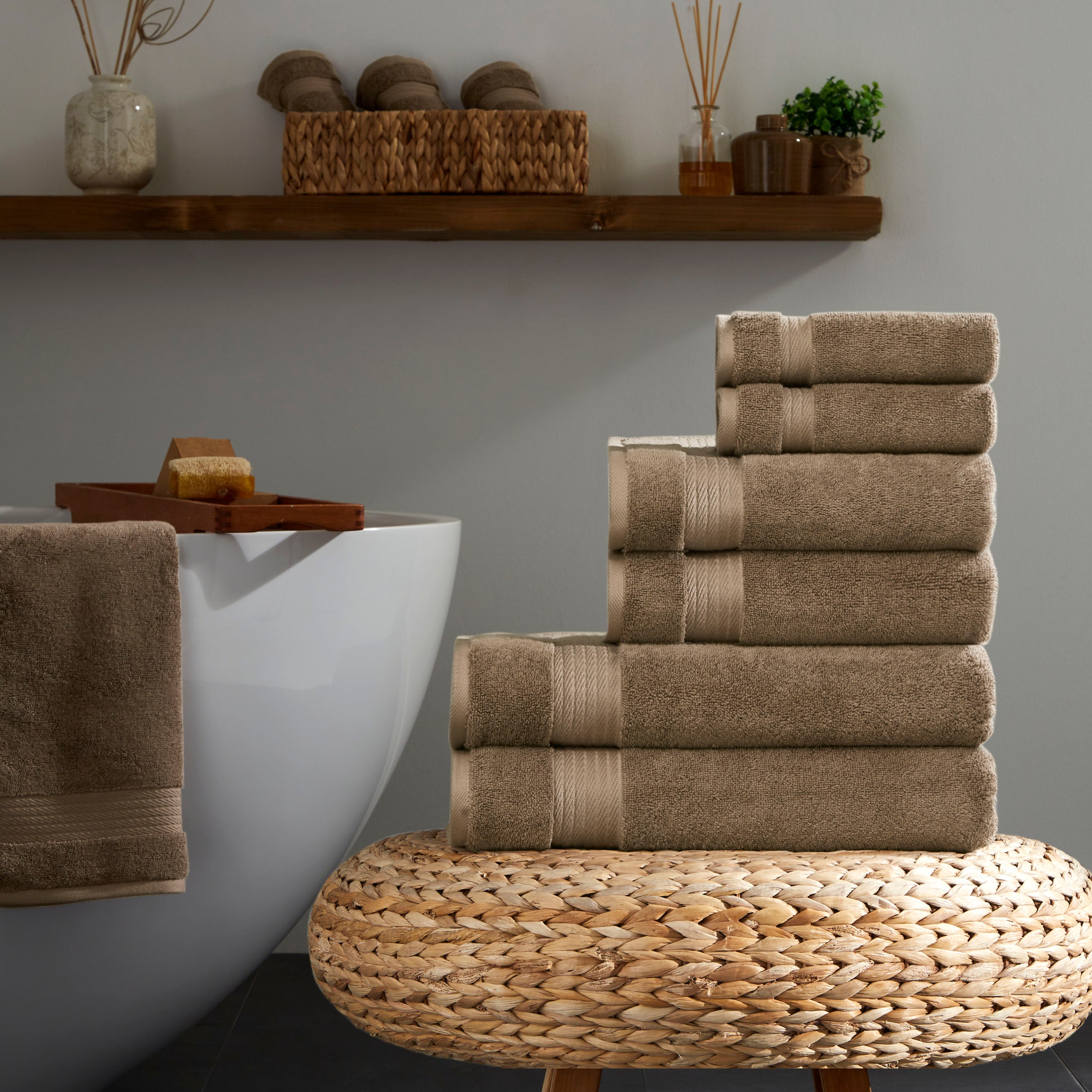 Sarry 6-Piece Luxury Bath Towel Set - 100% Turkish Cotton
