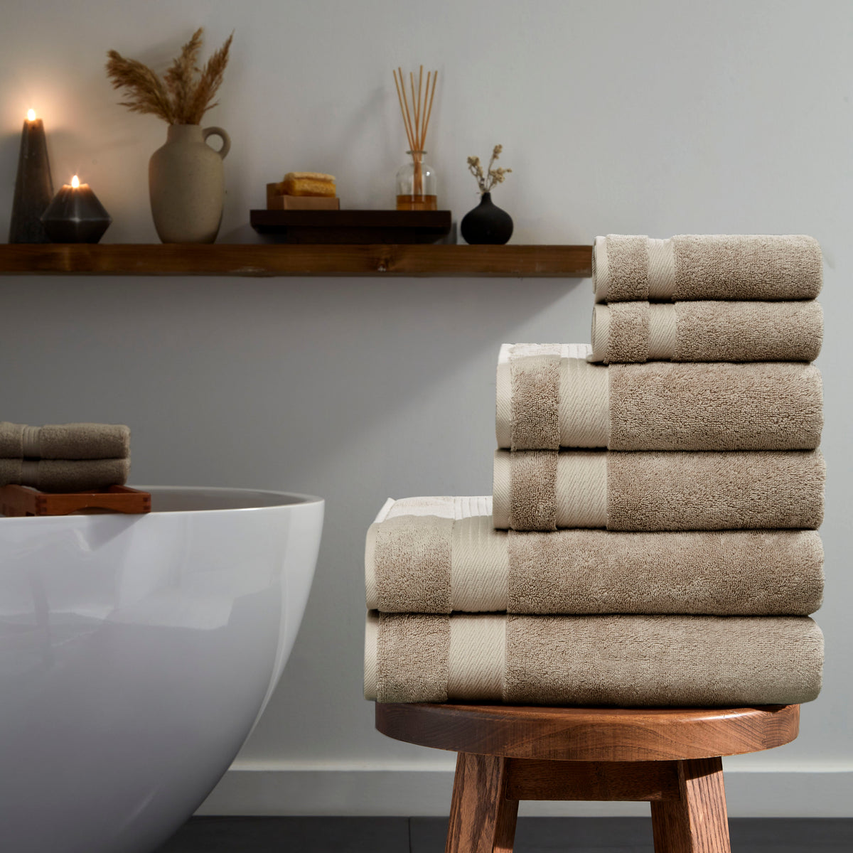 Sarry 6-Piece Luxury Bath Towel Set - 100% Turkish Cotton