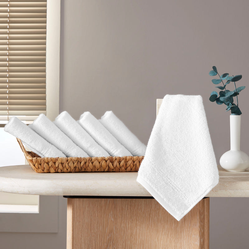 Werty 6-Piece Washcloth Set - 13x13” 100% Turkish Cotton