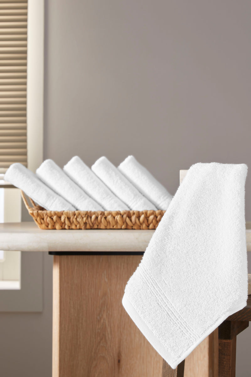 Werty 6-Piece Washcloth Set - 13x13” 100% Turkish Cotton