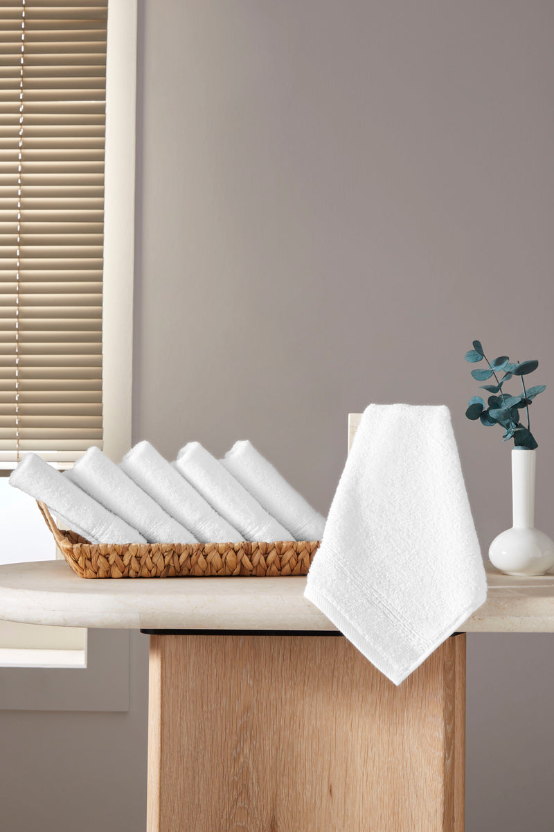 Werty 6-Piece Washcloth Set - 13x13” 100% Turkish Cotton