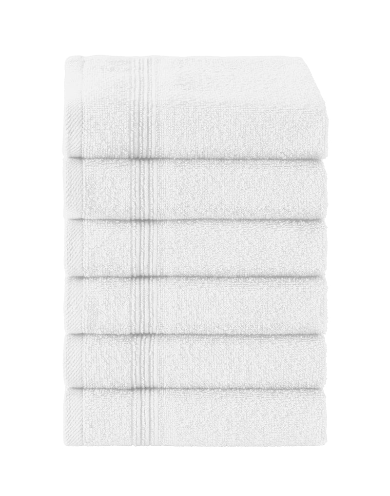 Werty 6-Piece Washcloth Set - 13x13” 100% Turkish Cotton
