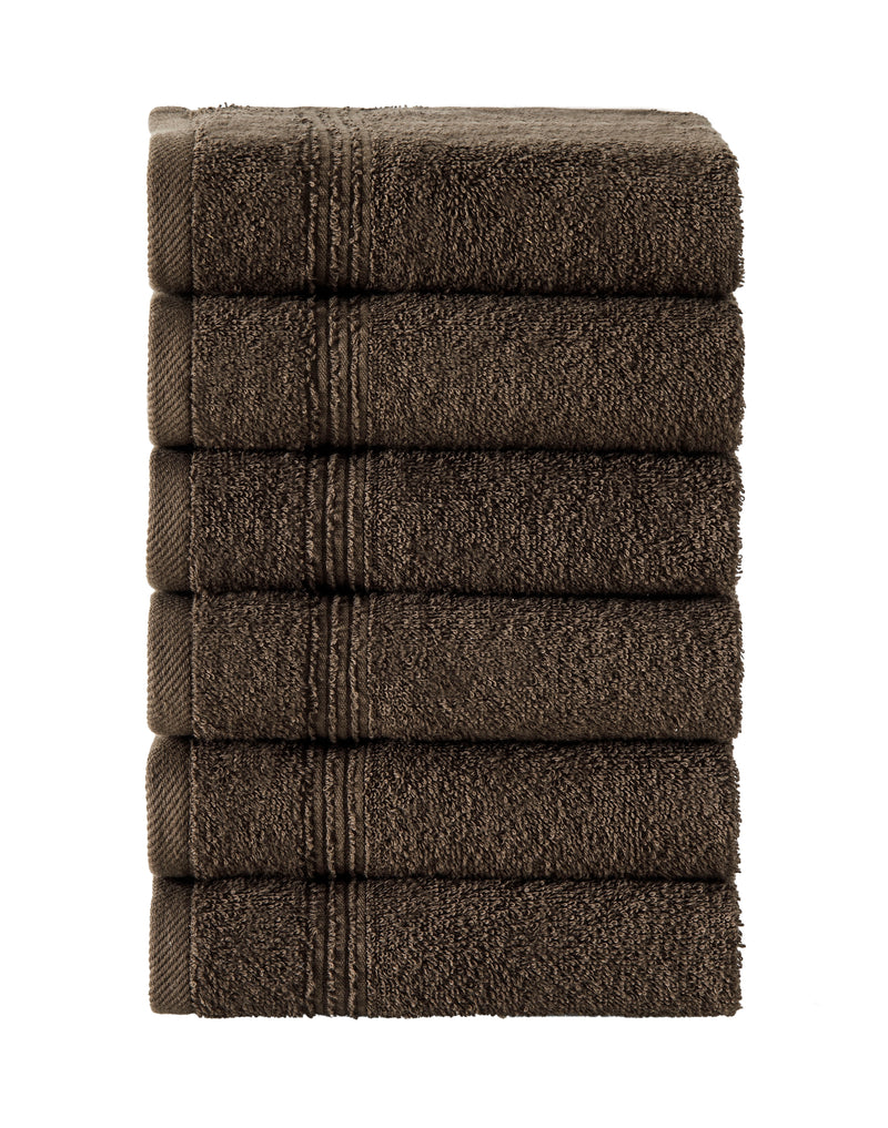 Werty 6-Piece Washcloth Set - 13x13” 100% Turkish Cotton
