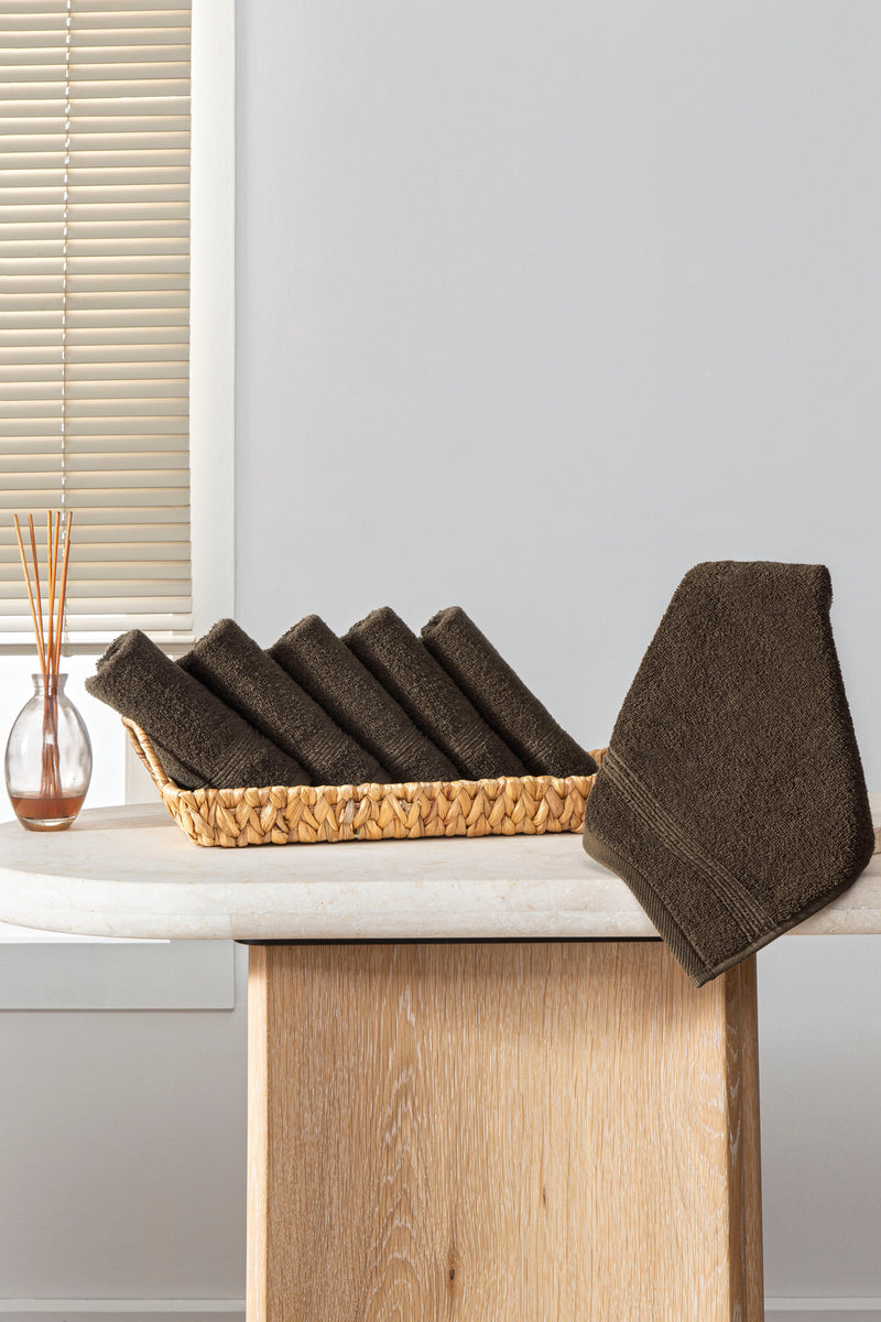 Werty 6-Piece Washcloth Set - 13x13” 100% Turkish Cotton