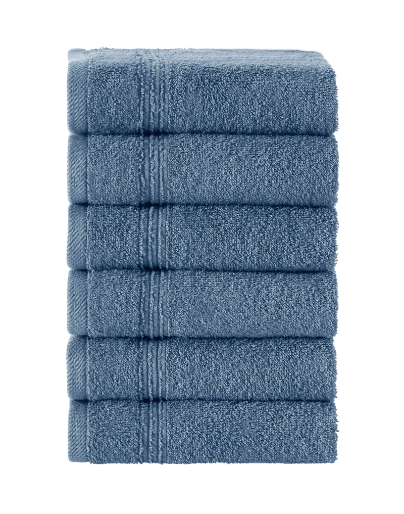 Werty 6-Piece Washcloth Set - 13x13” 100% Turkish Cotton