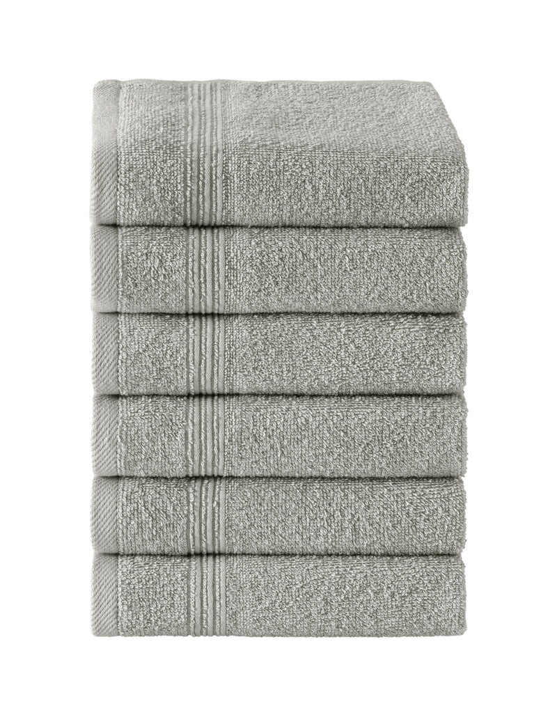 Werty 6-Piece Washcloth Set - 13x13” 100% Turkish Cotton