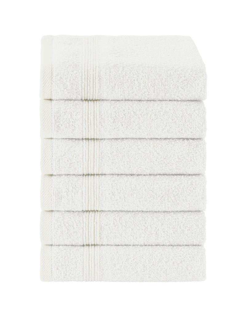 Werty 6-Piece Washcloth Set - 13x13” 100% Turkish Cotton