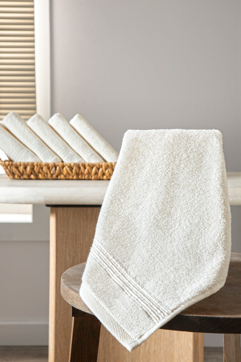 Werty 6-Piece Washcloth Set - 13x13” 100% Turkish Cotton