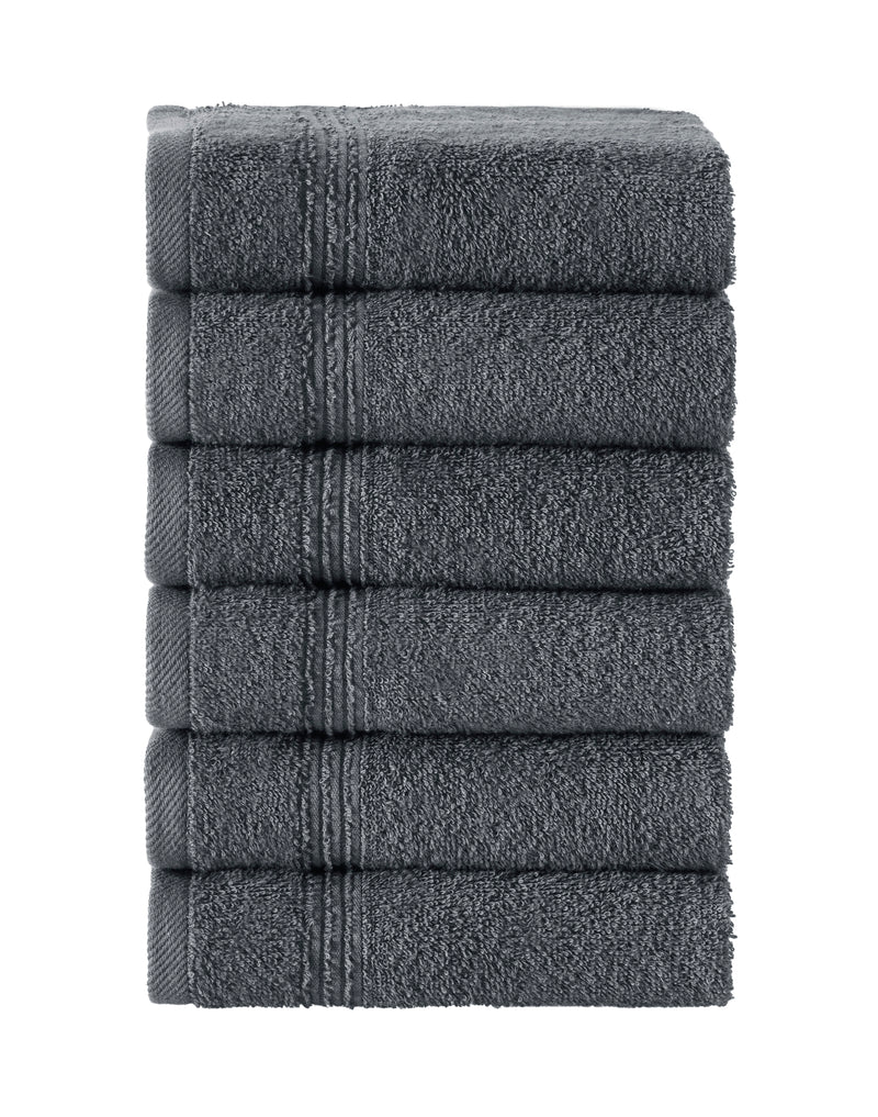 Werty 6-Piece Washcloth Set - 13x13” 100% Turkish Cotton