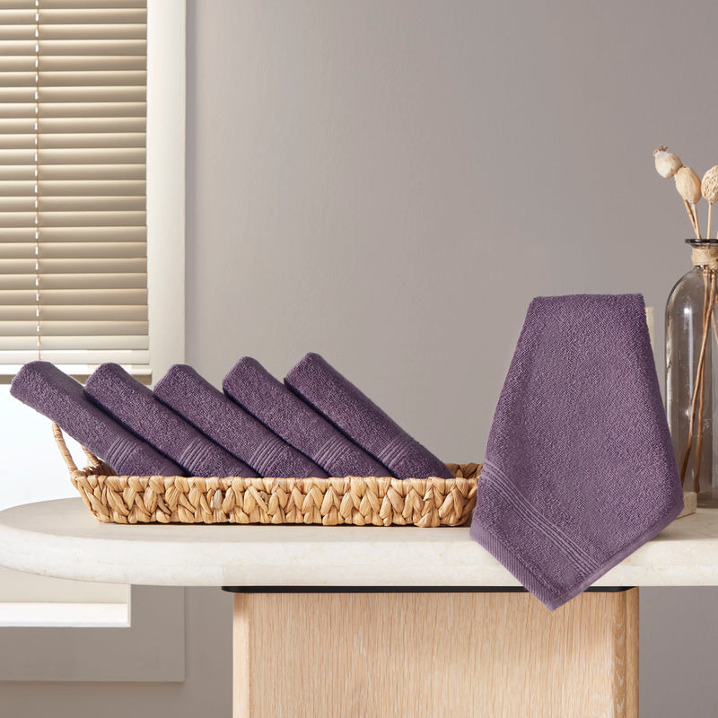 Werty 6-Piece Washcloth Set - 13x13” 100% Turkish Cotton