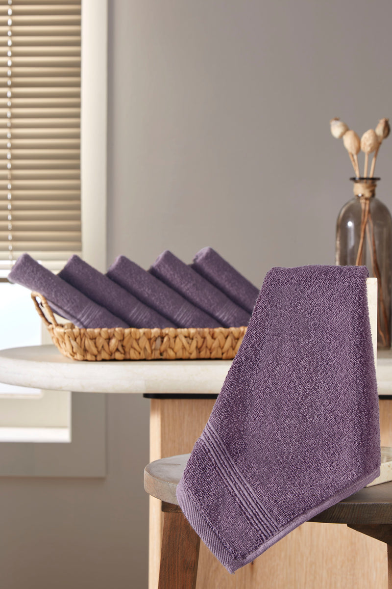 Werty 6-Piece Washcloth Set - 13x13” 100% Turkish Cotton