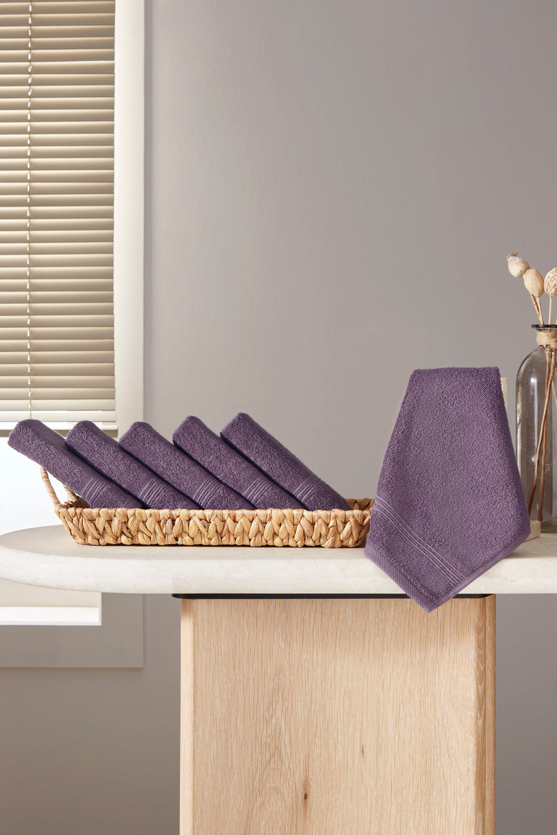 Werty 6-Piece Washcloth Set - 13x13” 100% Turkish Cotton