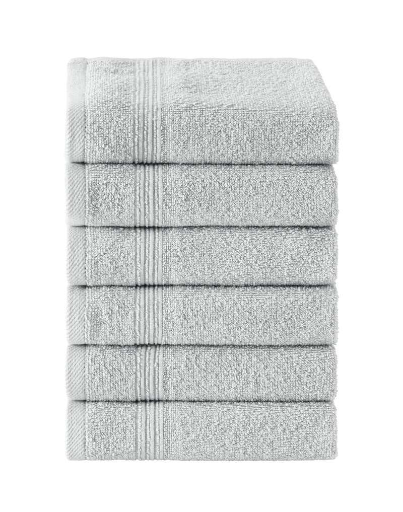 Werty 6-Piece Washcloth Set - 13x13” 100% Turkish Cotton