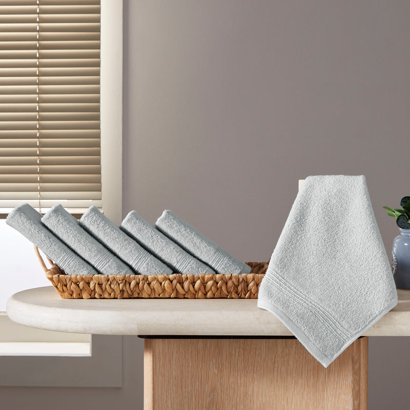 Werty 6-Piece Washcloth Set - 13x13” 100% Turkish Cotton