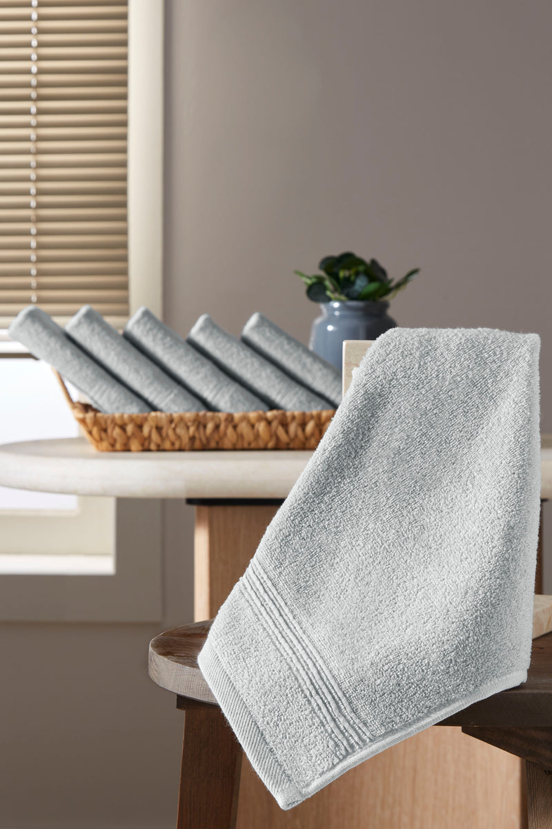 Werty 6-Piece Washcloth Set - 13x13” 100% Turkish Cotton