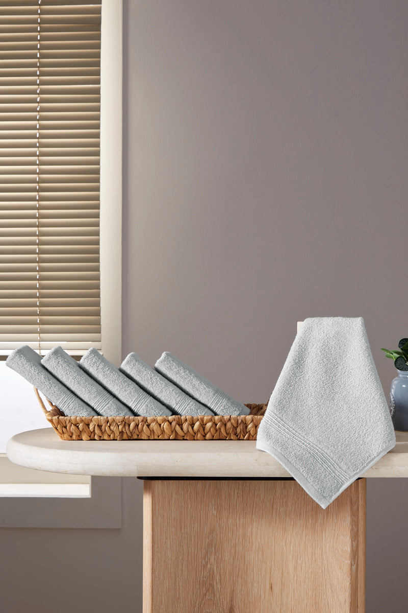 Werty 6-Piece Washcloth Set - 13x13” 100% Turkish Cotton