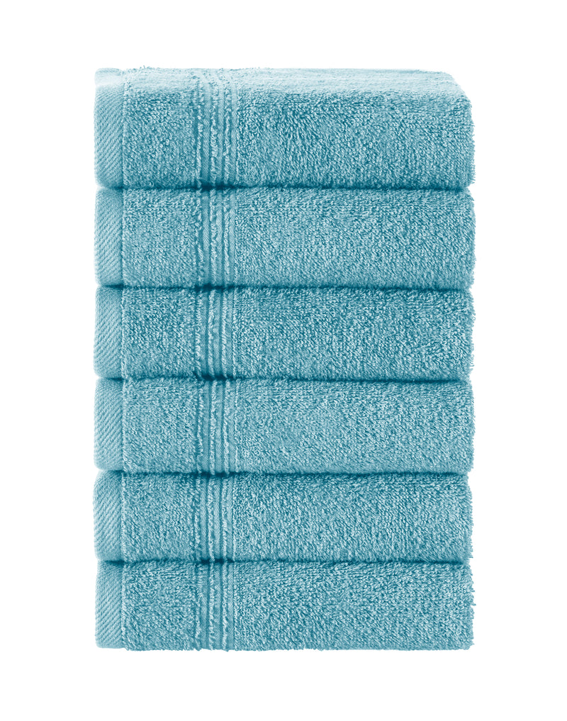 Werty 6-Piece Washcloth Set - 13x13” 100% Turkish Cotton