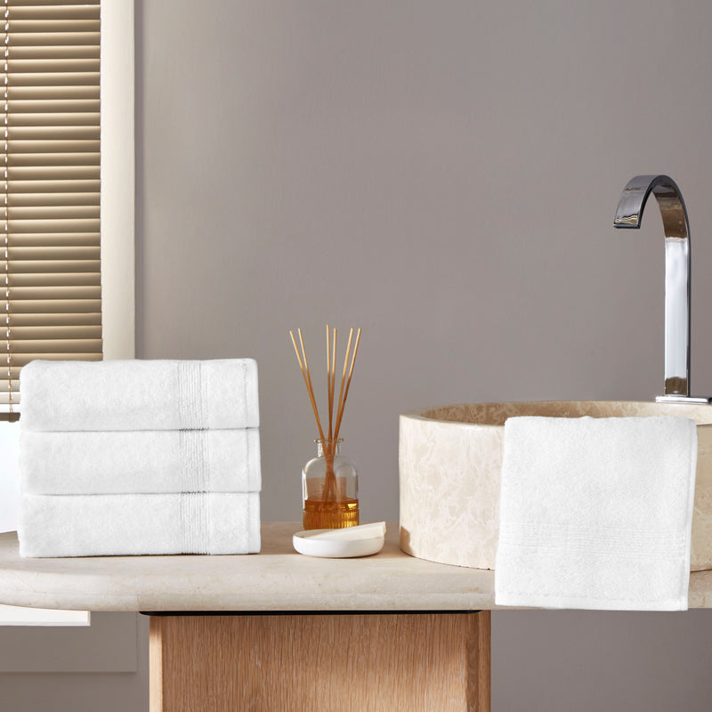 Werty 4-Piece Hand Towel Set - 16x30” 100% Turkish Cotton