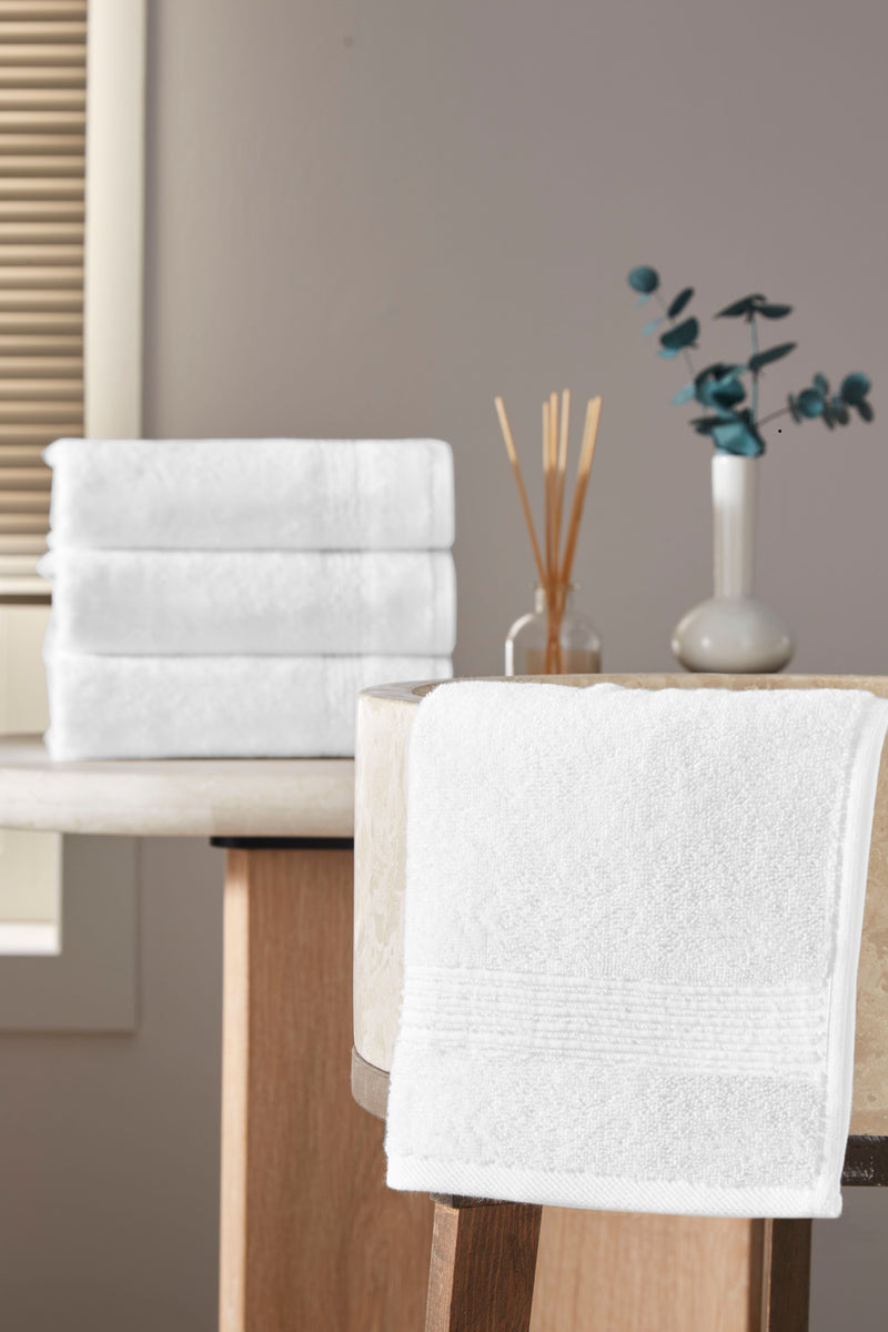 Werty 4-Piece Hand Towel Set - 16x30” 100% Turkish Cotton