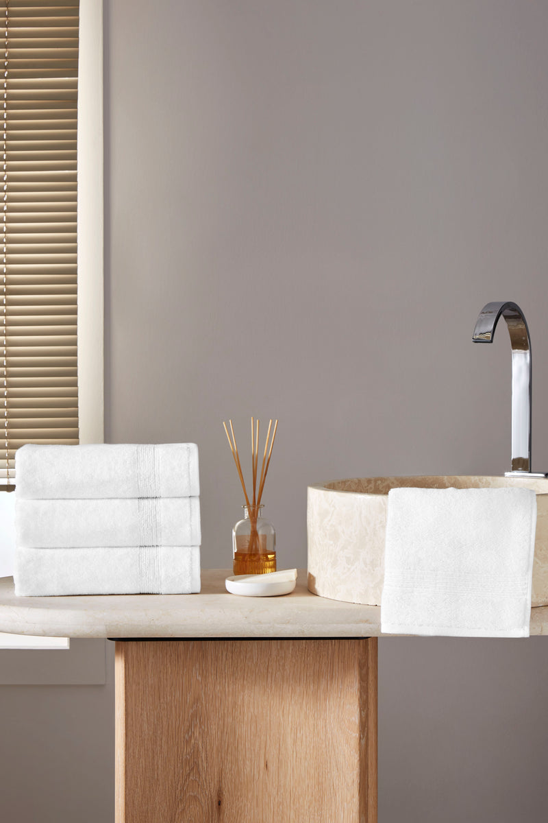 Werty 4-Piece Hand Towel Set - 16x30” 100% Turkish Cotton
