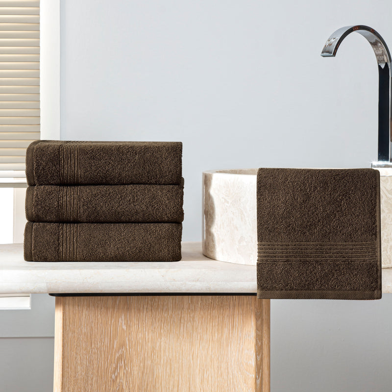 Werty 4-Piece Hand Towel Set - 16x30” 100% Turkish Cotton