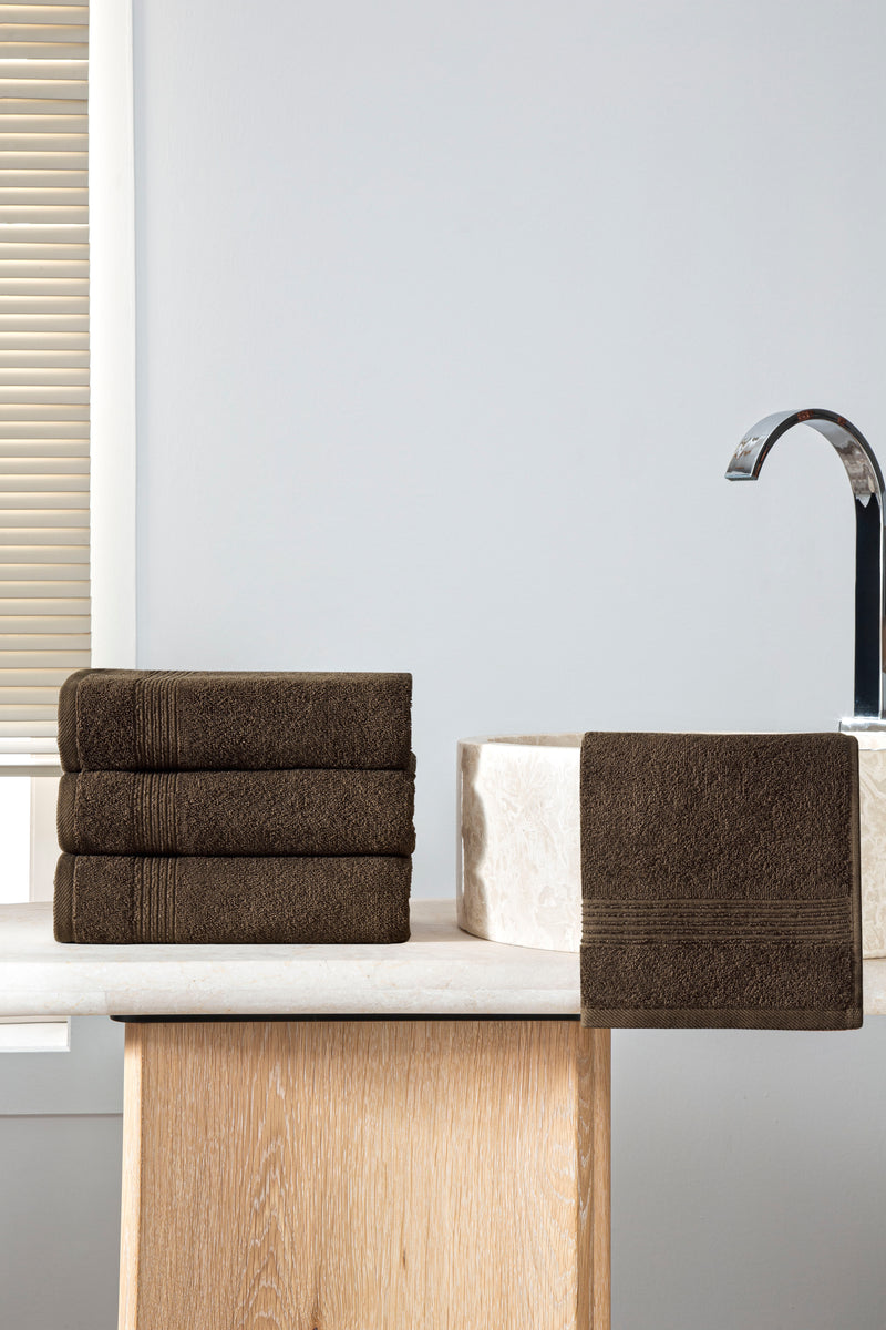 Werty 4-Piece Hand Towel Set - 16x30” 100% Turkish Cotton